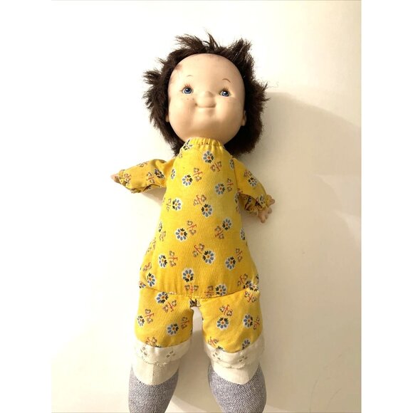 Vtg Play Pal Plastics 14in Toddler Doll Rooted Hair Plush rare Find Playpal - Picture 1 of 9